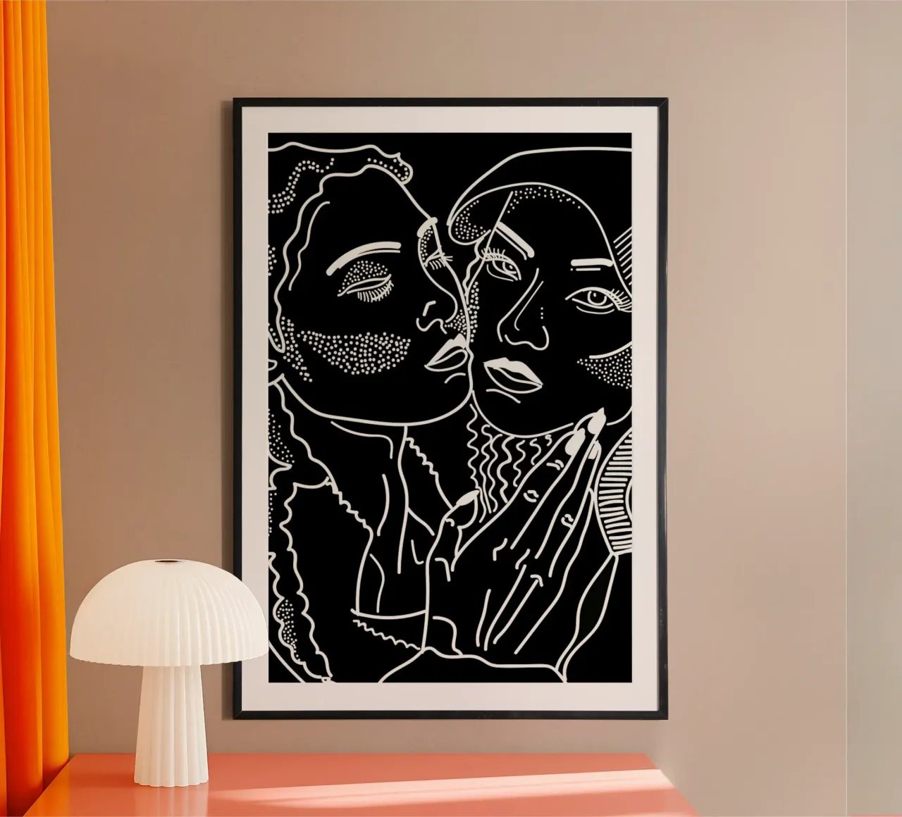 Goddess Black And White poster con telaio in plastica da Killin Studio