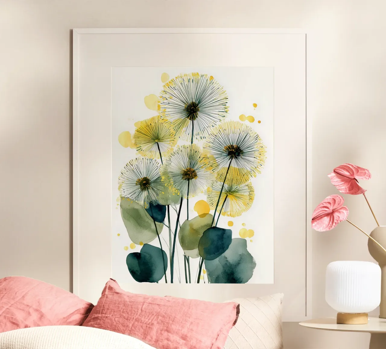 Auguri d'oro poster con telaio in alluminio da Sophia Calder Studio