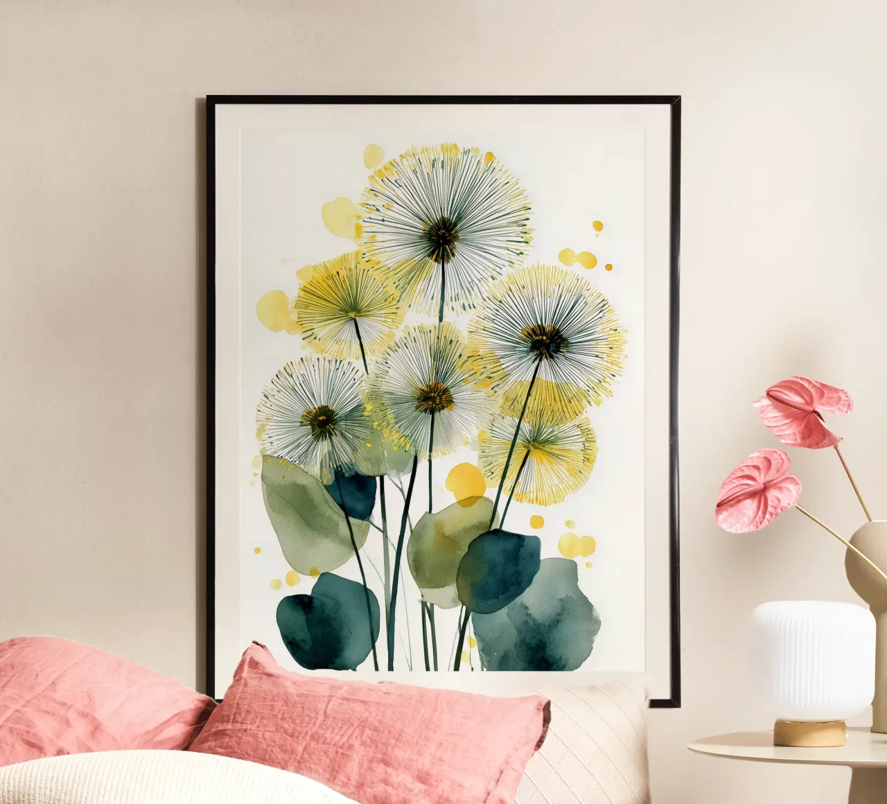 Auguri d'oro poster con telaio in alluminio da Sophia Calder Studio