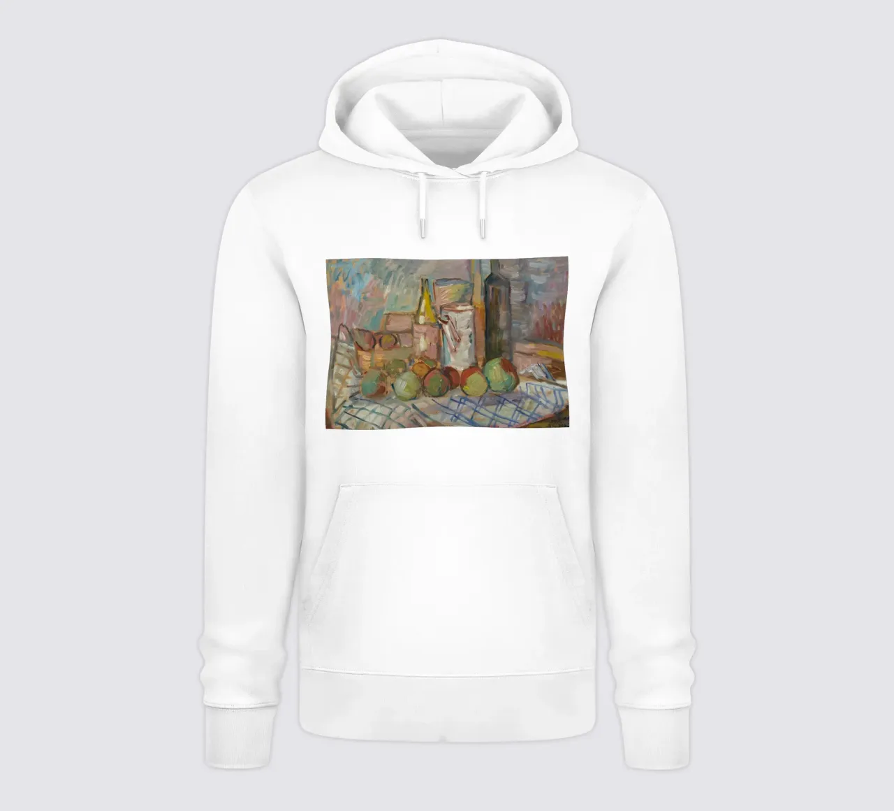 Pittura impressionista di natura morta - Frutta e bottiglie Art. felpa con cappuccio da ClubArt