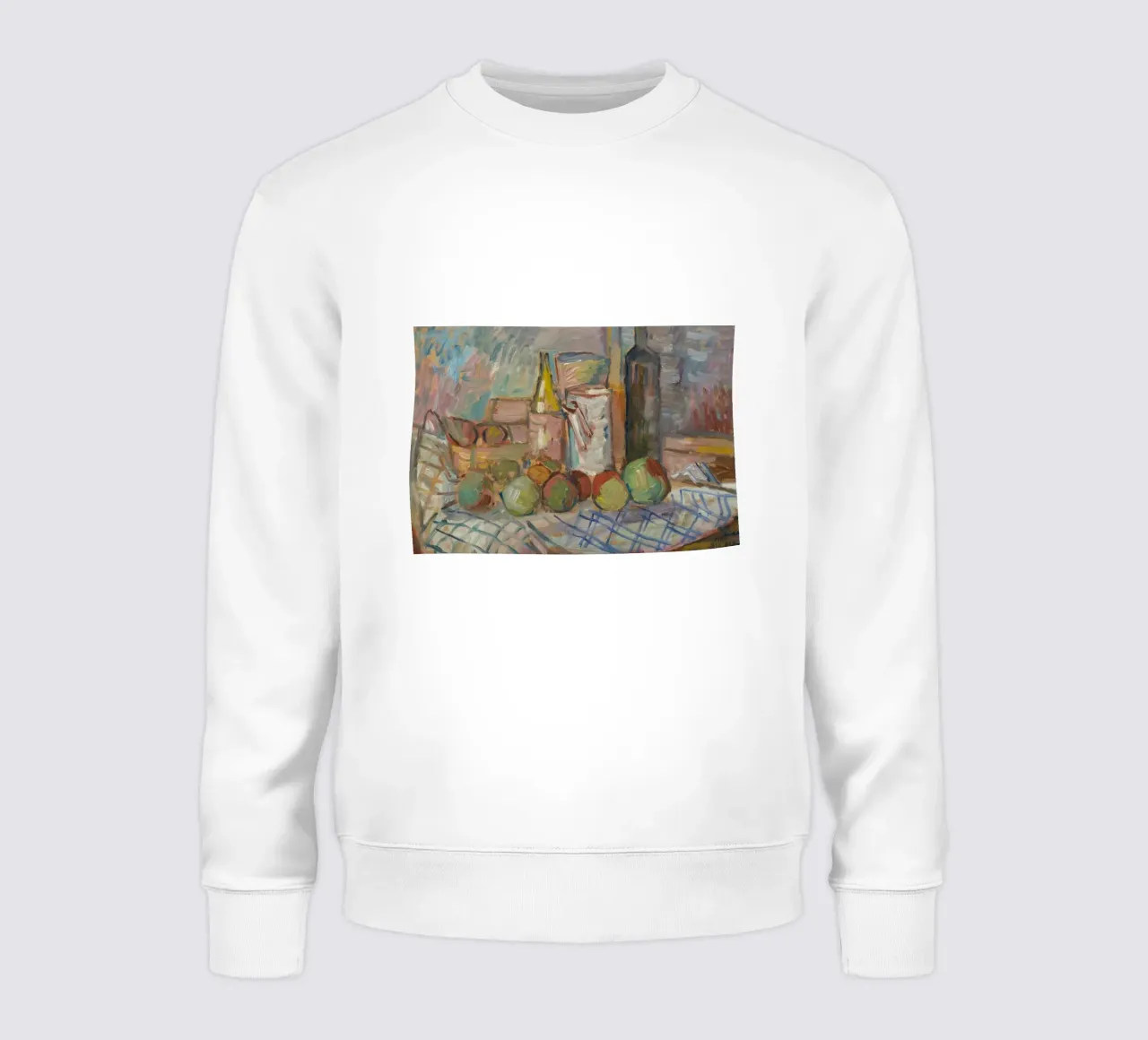 Pittura impressionista di natura morta - Frutta e bottiglie Art. felpa da ClubArt