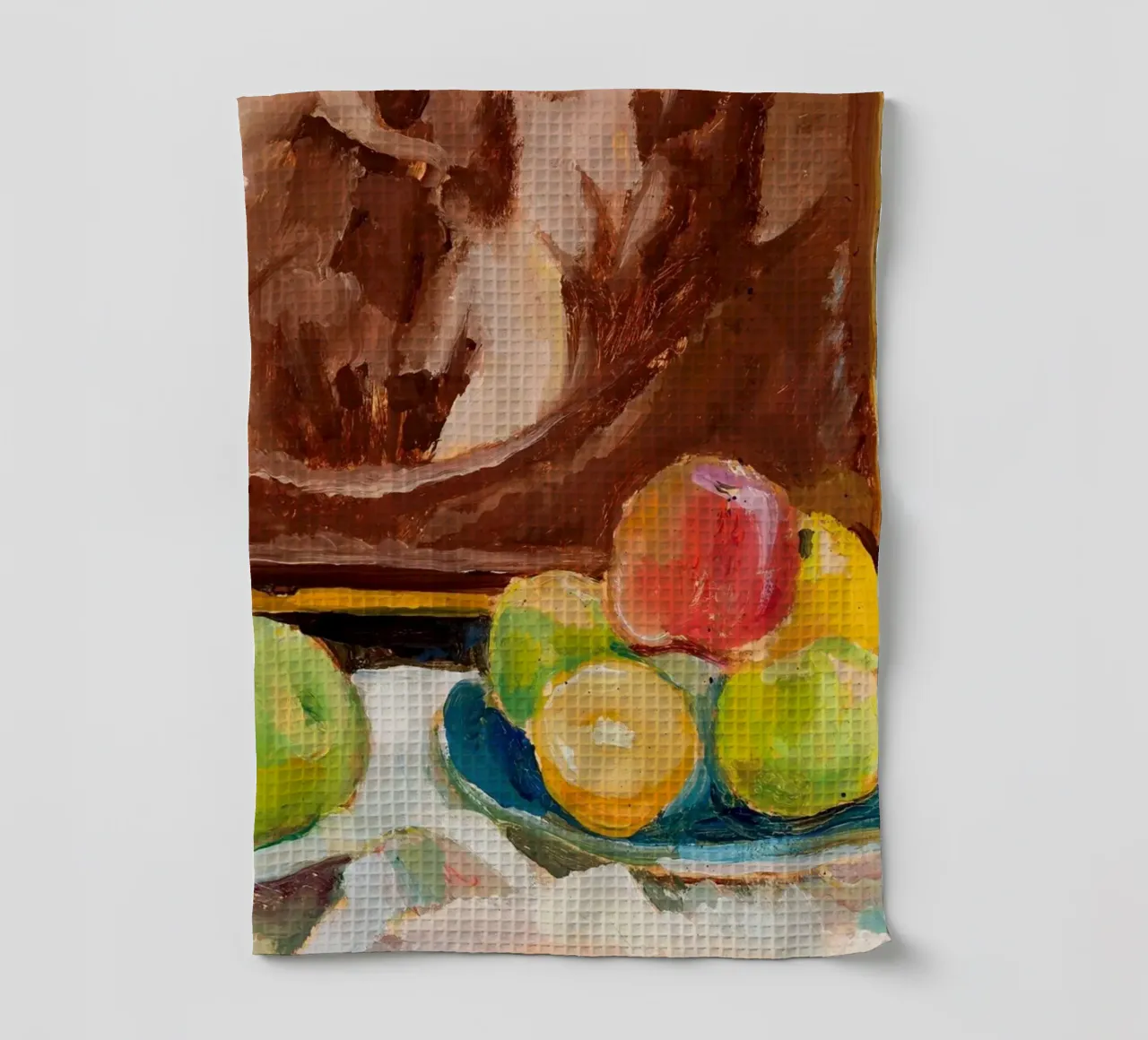 Impressionistisches Obst-Stillleben - Lebendige Strukturmalerei Geschirrtuch von ClubArt