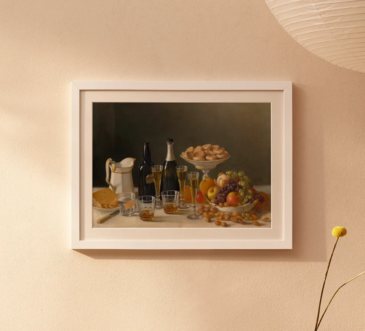 Bodegón de mesa de postres - Arte clásico de la comida y la bebida poster de ClubArt