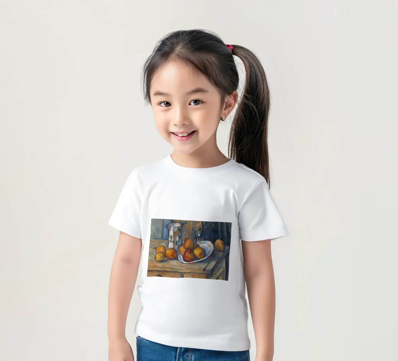Natura morta post-impressionista di Cézanne - Frutta e brocca t-shirt bambini da ClubArt