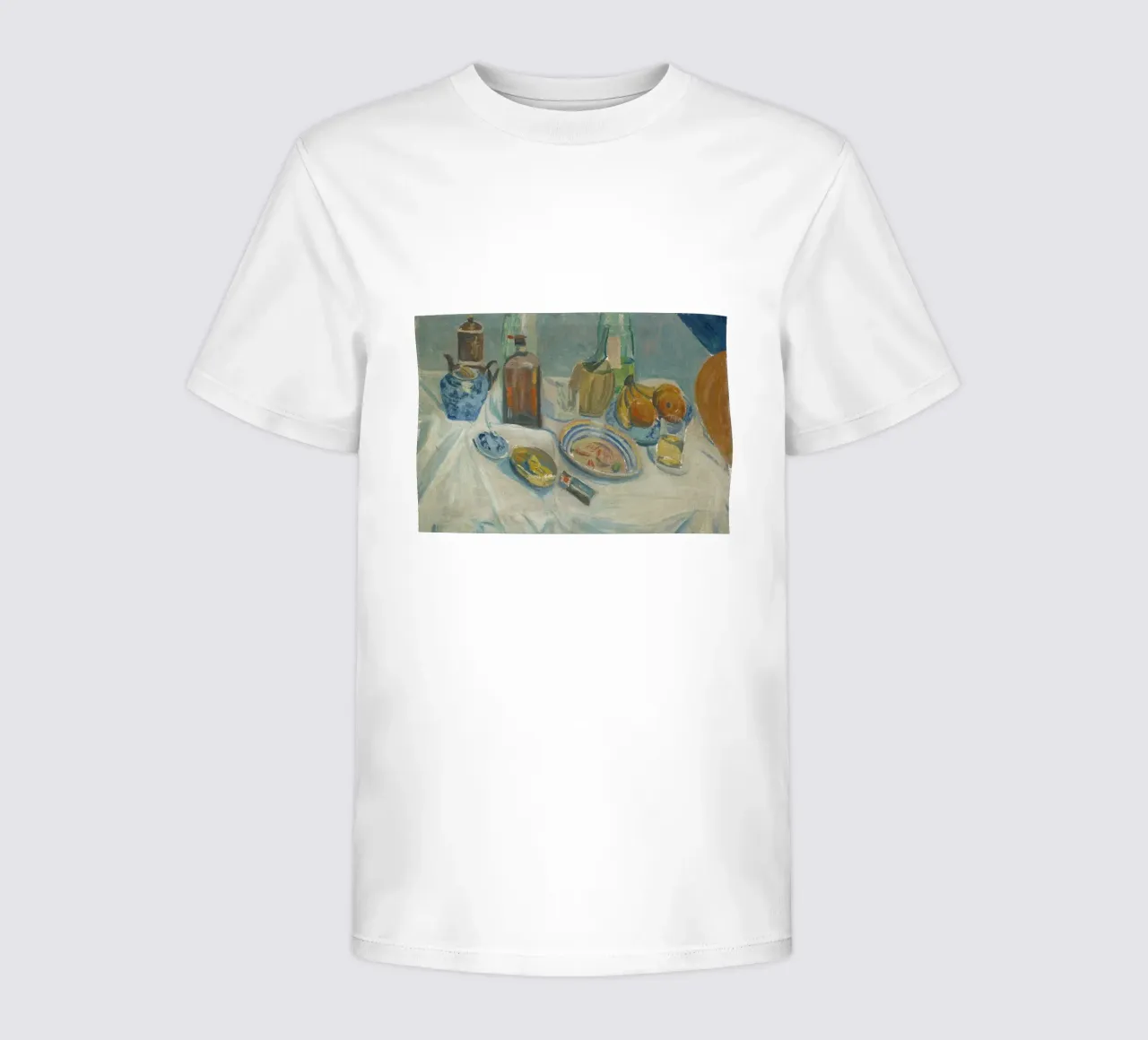 Still Life Bottles & Fruit - Modernist Textured Painting kids t-shirt by ClubArt