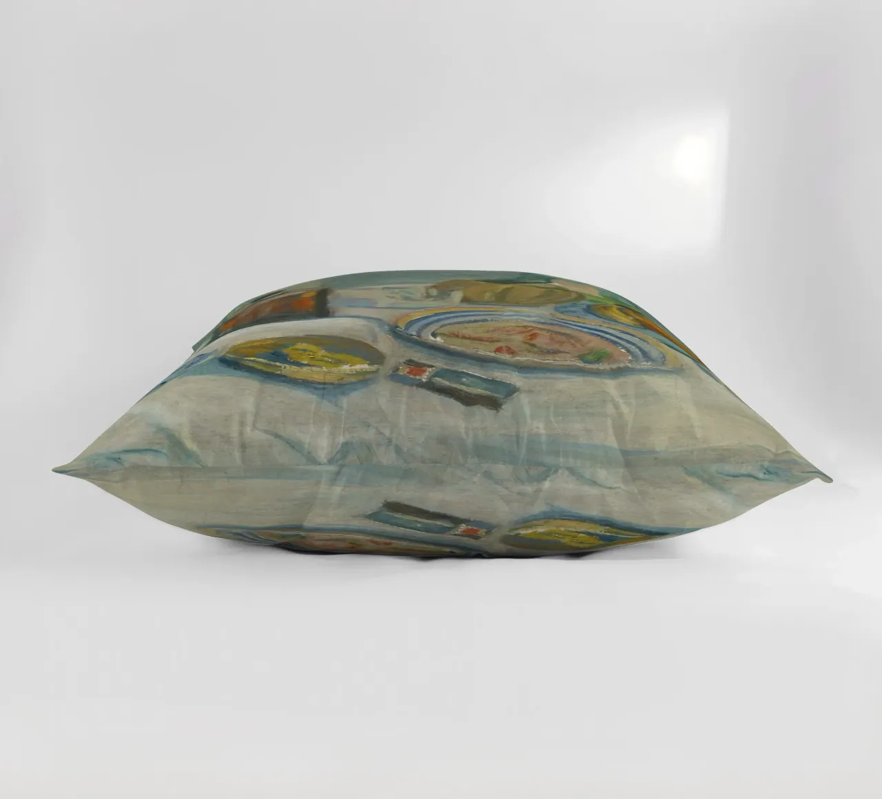 Still Life Bottles & Fruit - Modernist Textured Painting decorative cushion by ClubArt