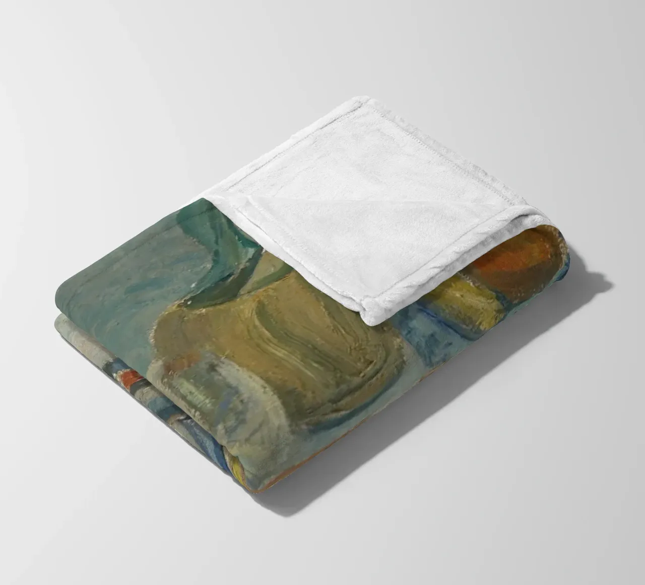 Still Life Bottles & Fruit - Modernist Textured Painting fleece blanket by ClubArt