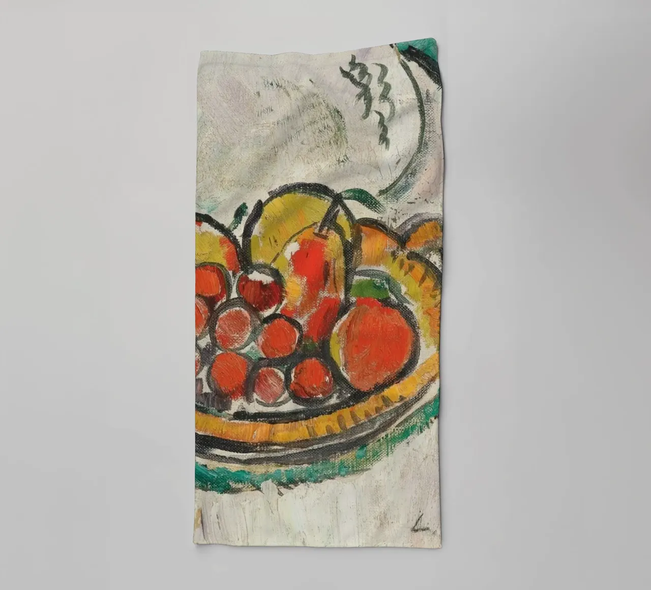Fauvist Fruit Bowl Painting - Expressive Still Life Art towel by ClubArt