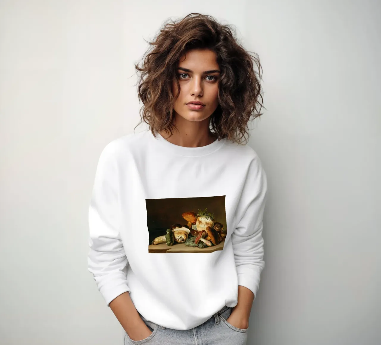 Stilleben Wildpilze - Klassisch Realistische Malerei Sweatshirt von ClubArt