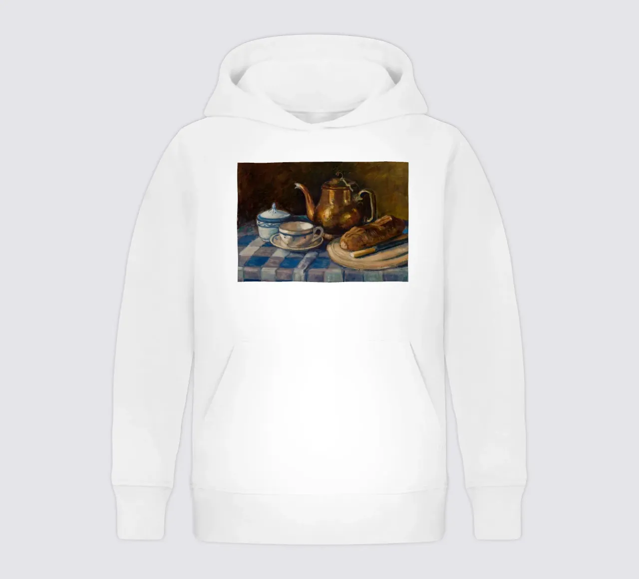 Stillleben Frühstücksset Gemälde - Texturierte Rustikale Kunst Kinder Hoodie von ClubArt