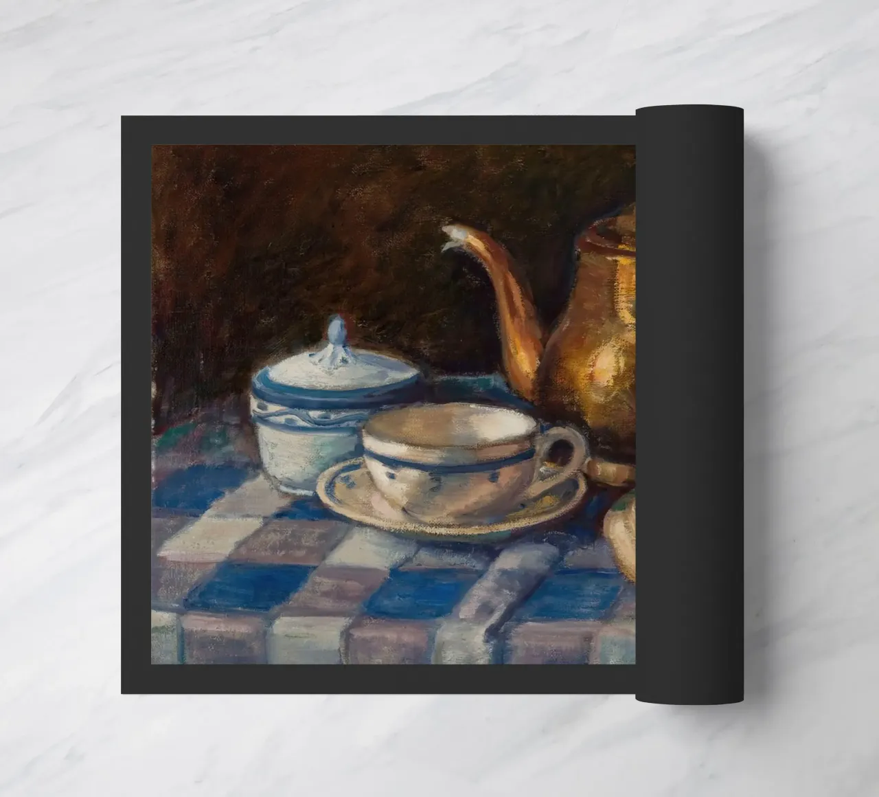 Natura morta con set per la colazione - Arte rustica strutturata zerbino da ClubArt