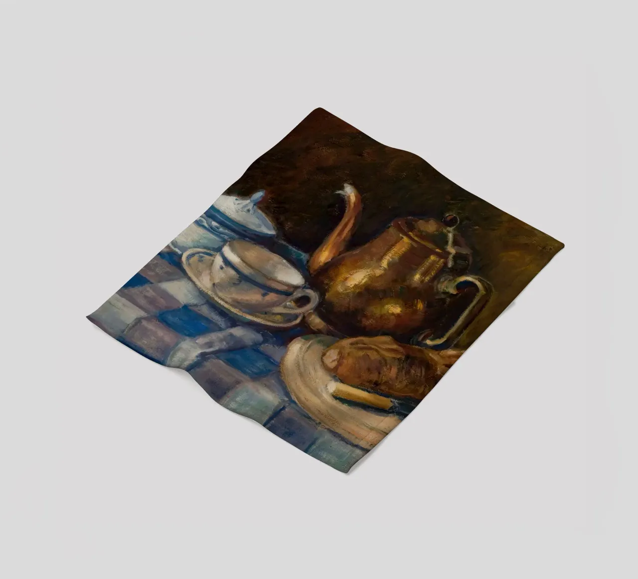 Stillleben Frühstücksset Gemälde - Texturierte Rustikale Kunst Fleecedecke von ClubArt