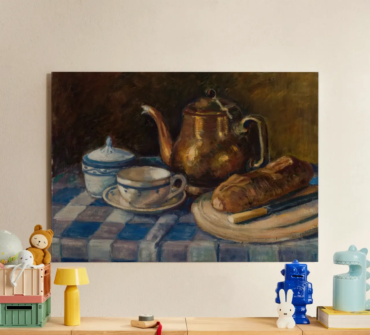 Natura morta con set per la colazione - Arte rustica strutturata plexiglass da ClubArt