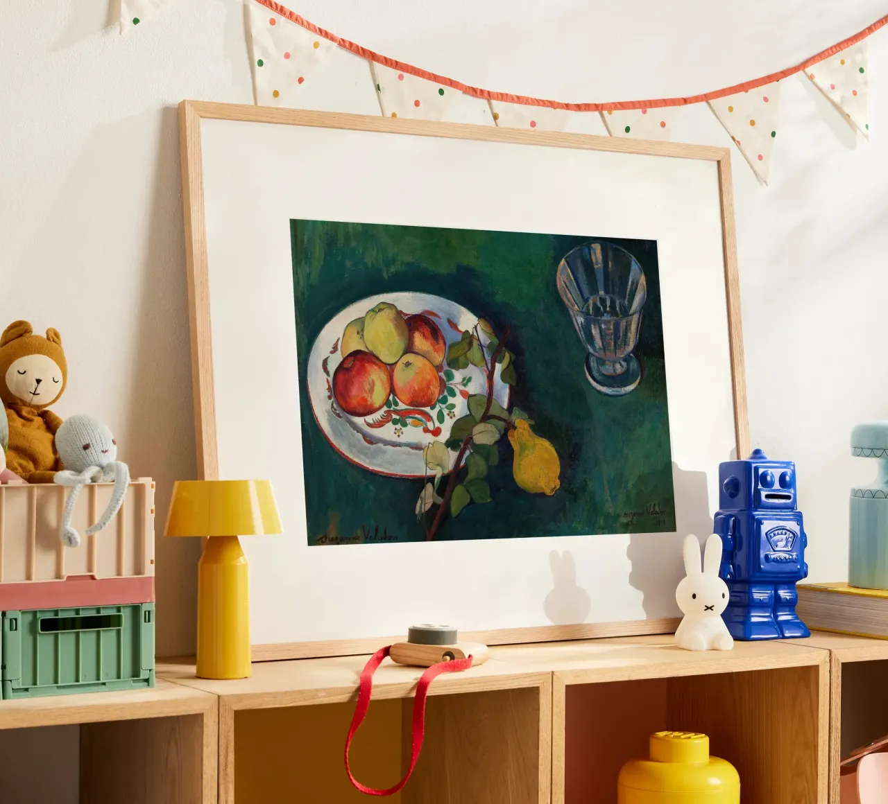 Valadon Stillleben Obst & Glas - Postimpressionistische Kunst Poster mit Kunststoffrahmen von ClubArt