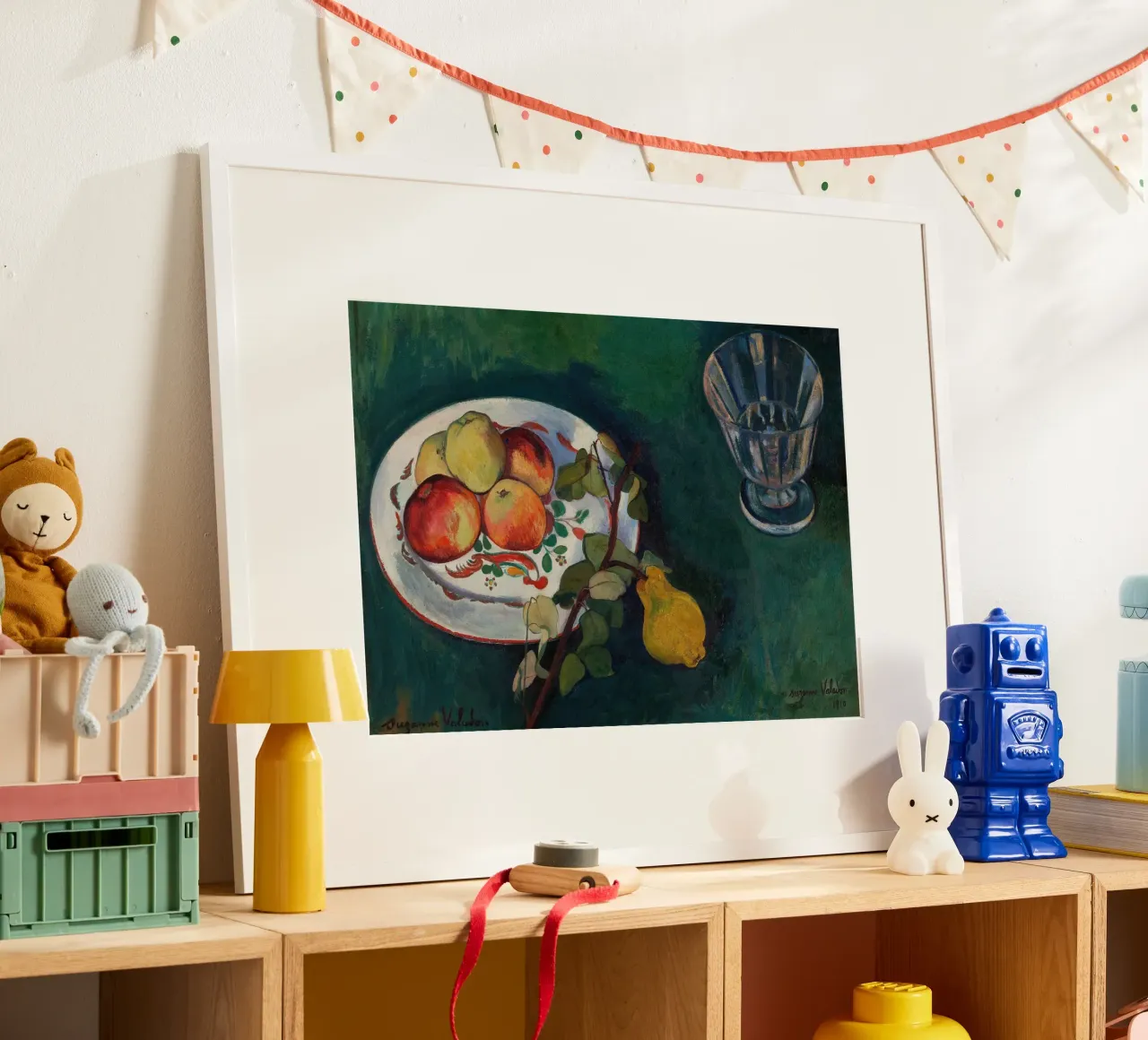 Valadon Stillleben Obst & Glas - Postimpressionistische Kunst Poster mit Kunststoffrahmen von ClubArt