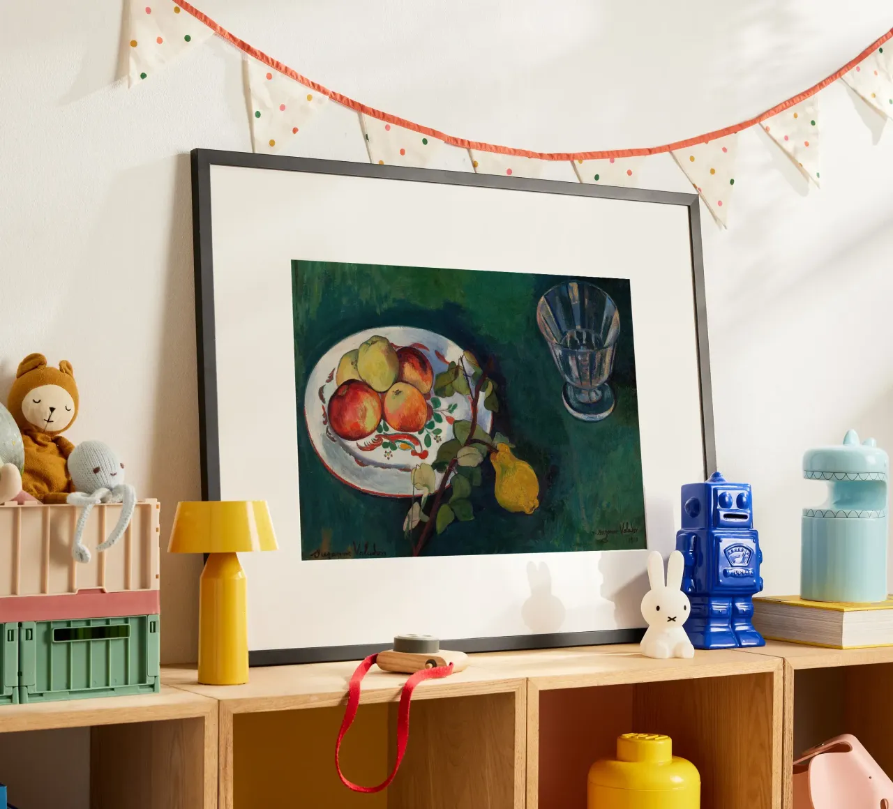 Valadon Stillleben Obst & Glas - Postimpressionistische Kunst Poster mit Kunststoffrahmen von ClubArt