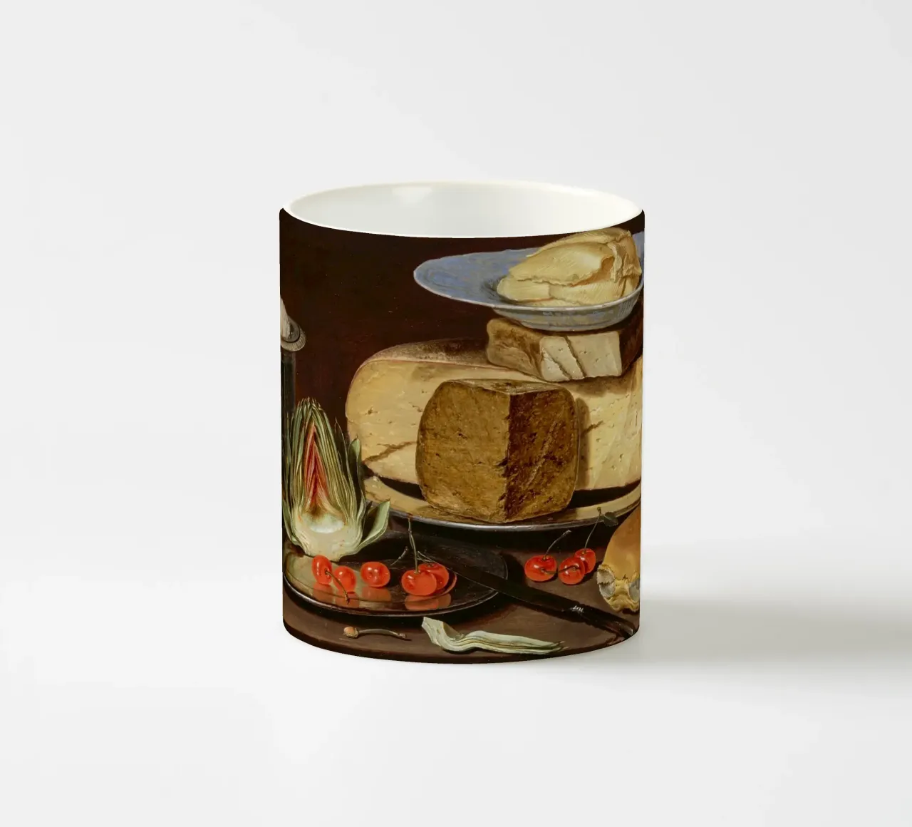 Natura morta di formaggio e carciofi - Old Master Food Art tazza in ceramica da ClubArt