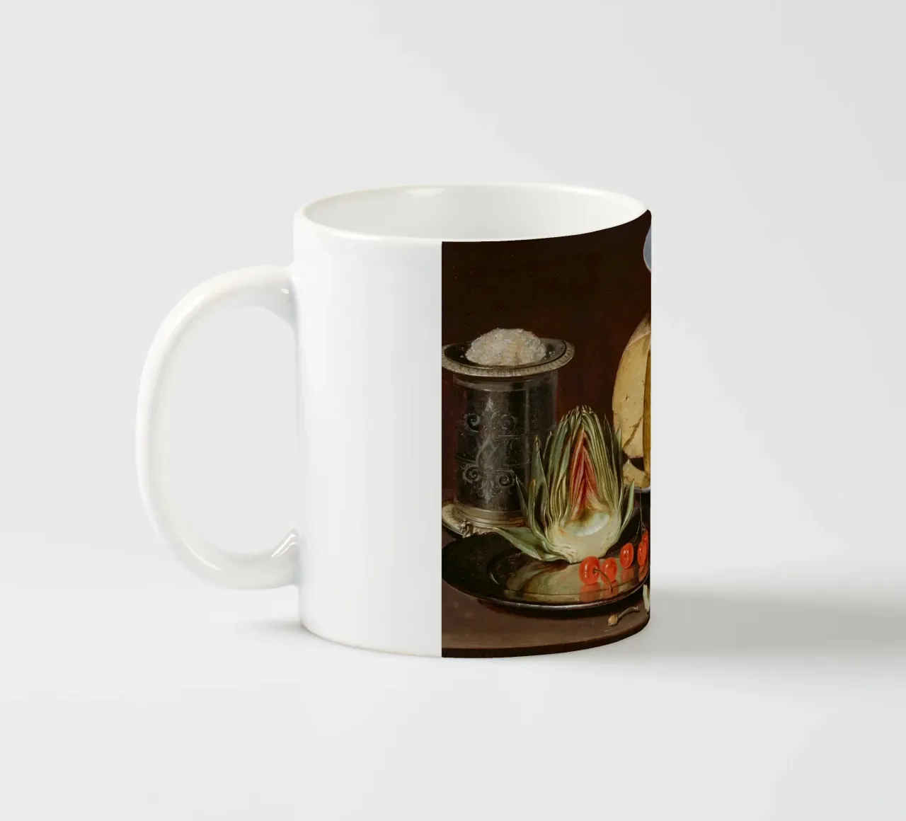 Natura morta di formaggio e carciofi - Old Master Food Art tazza in ceramica da ClubArt
