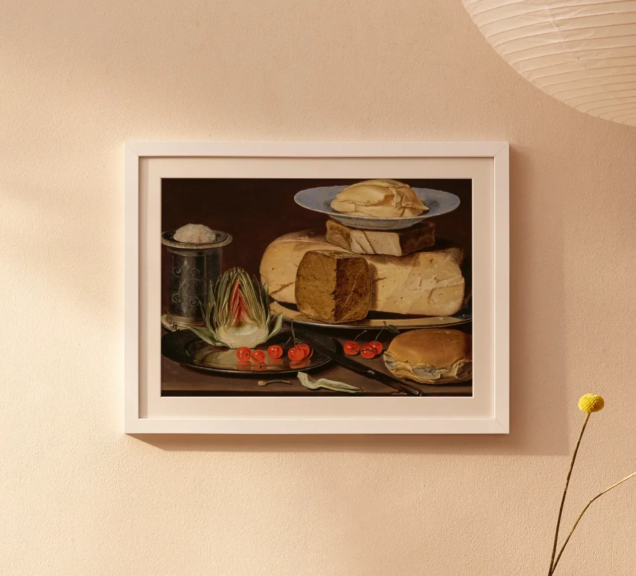 Natura morta di formaggio e carciofi - Old Master Food Art poster da ClubArt