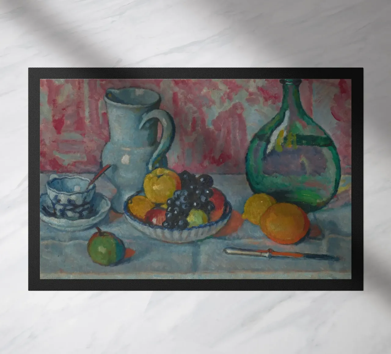 Natura morta con frutta e brocca - Arte testurizzata espressionista zerbino da ClubArt