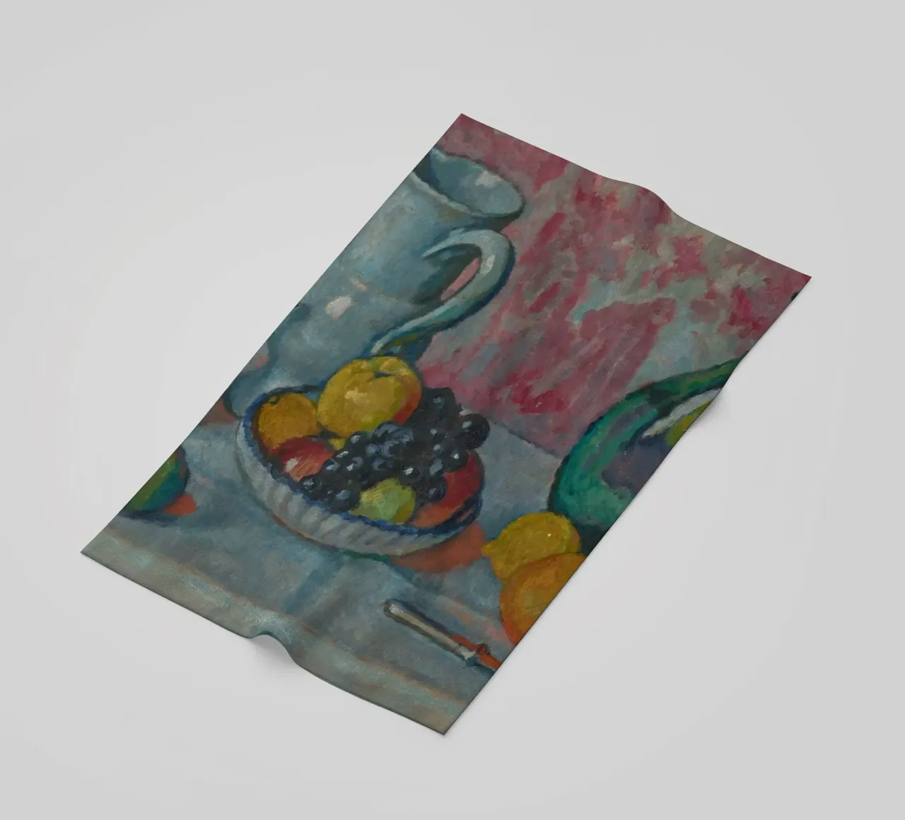 Natura morta con frutta e brocca - Arte testurizzata espressionista telo mare da ClubArt