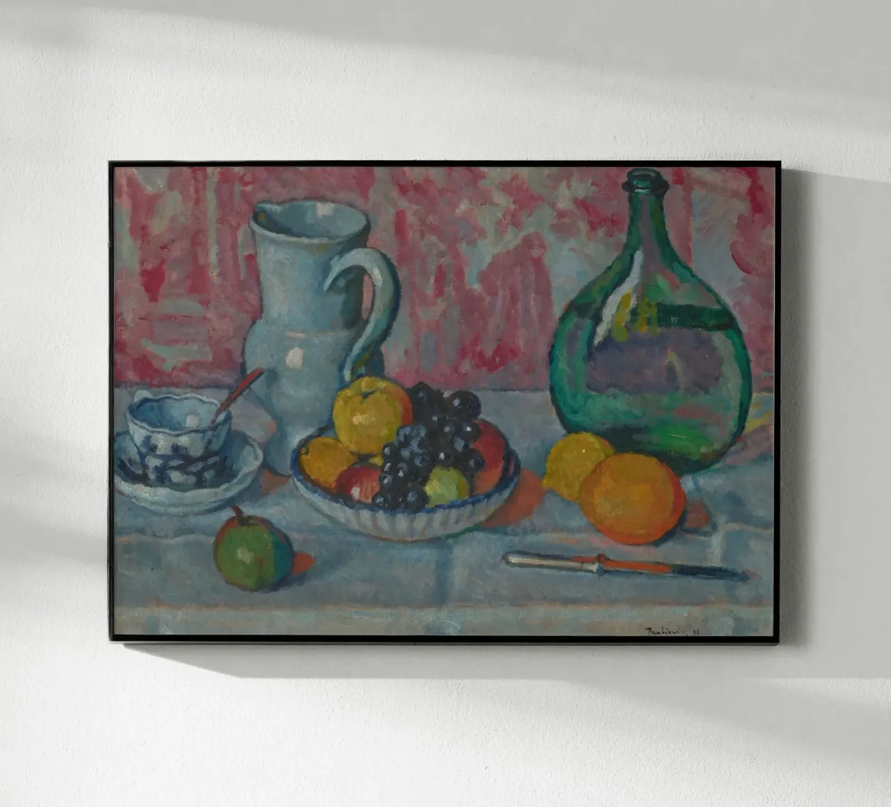 Natura morta con frutta e brocca - Arte testurizzata espressionista plexiglass da ClubArt