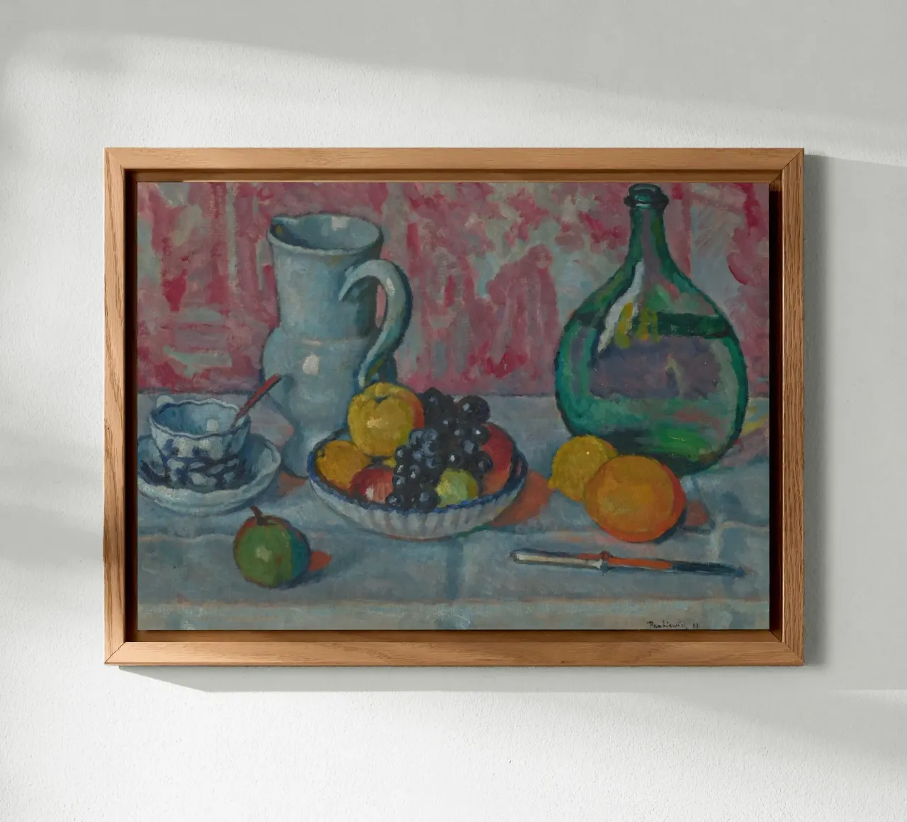 Natura morta con frutta e brocca - Arte testurizzata espressionista alluminio dibond da ClubArt