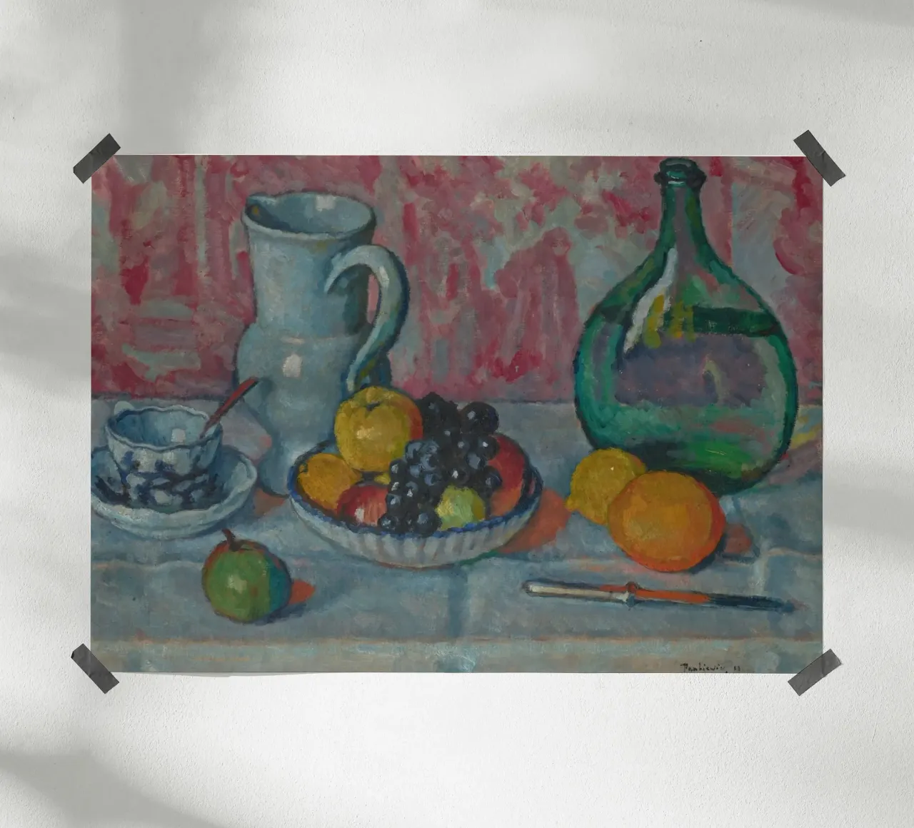 Natura morta con frutta e brocca - Arte testurizzata espressionista carta hahnemühle da ClubArt