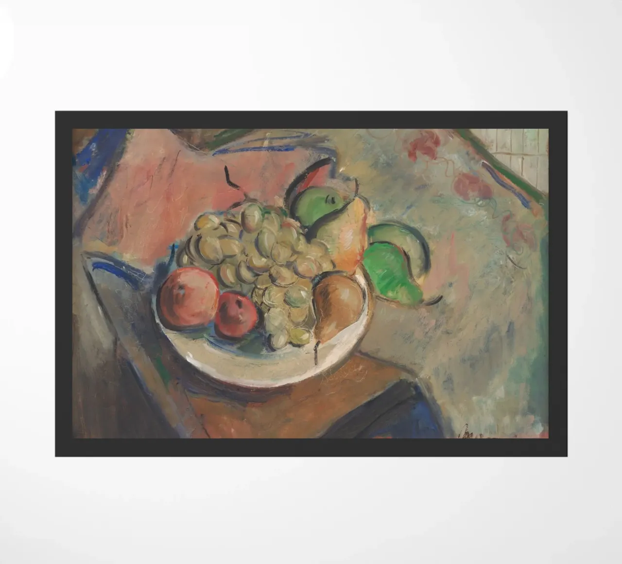 Stillleben Obstschale Malerei - Ausdrucksstarke strukturierte Kunst Fußmatte von ClubArt