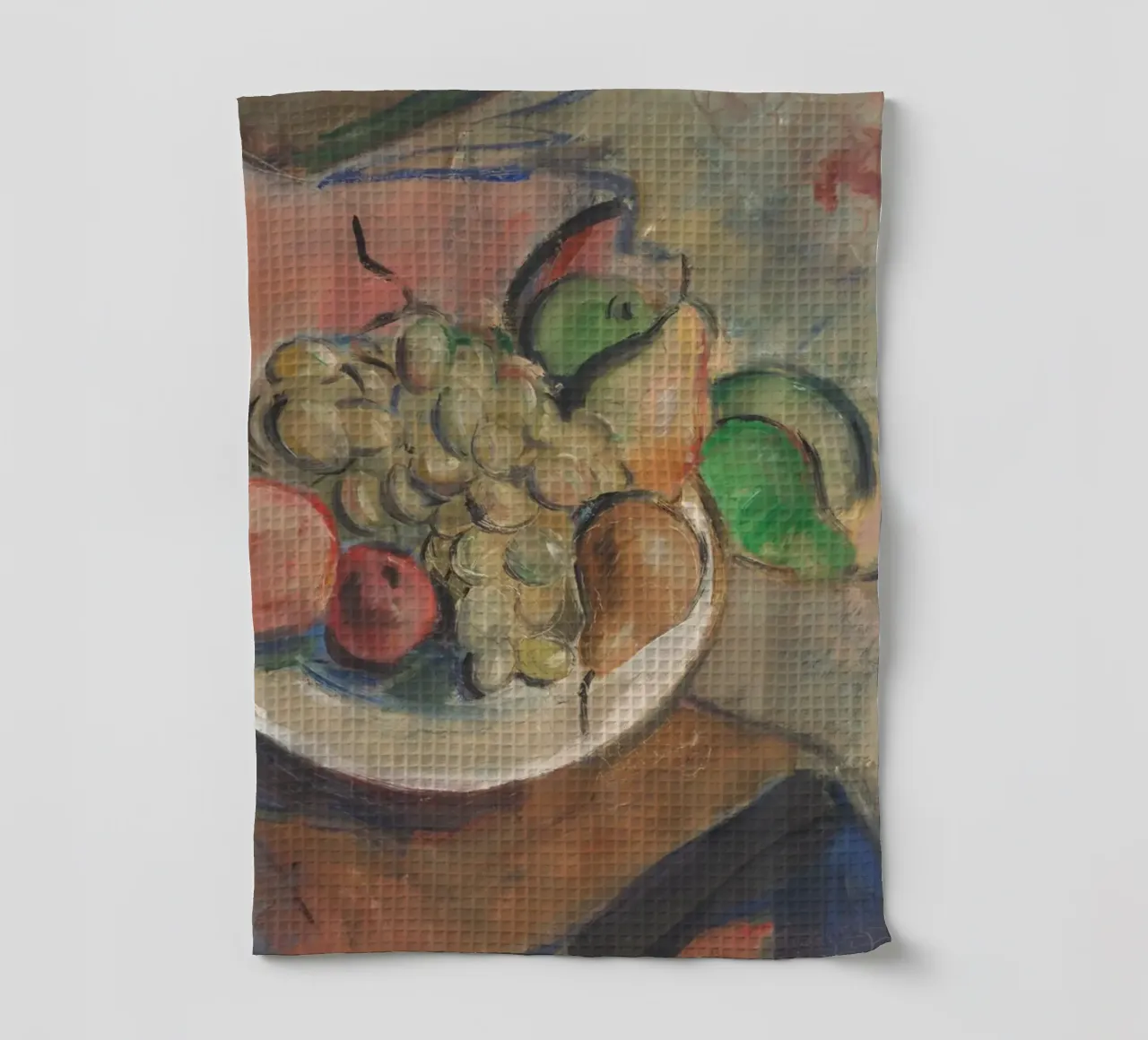 Nature morte au bol de fruits - Art texturé expressif torchon de ClubArt