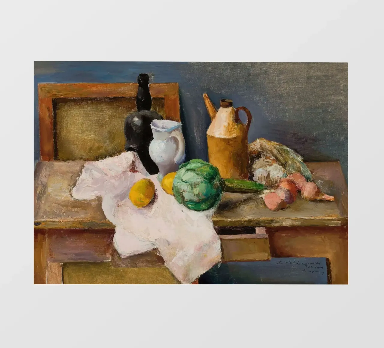 Still Life Artichoke & Bottles - Textured Expressionist photo wallpaper by ClubArt