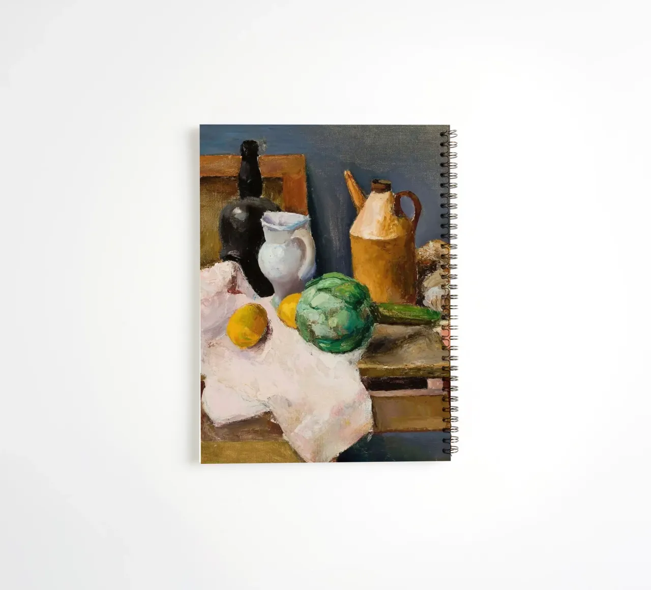 Stillleben Artischocke & Flaschen - Texturierter Expressionist Ringbuch von ClubArt