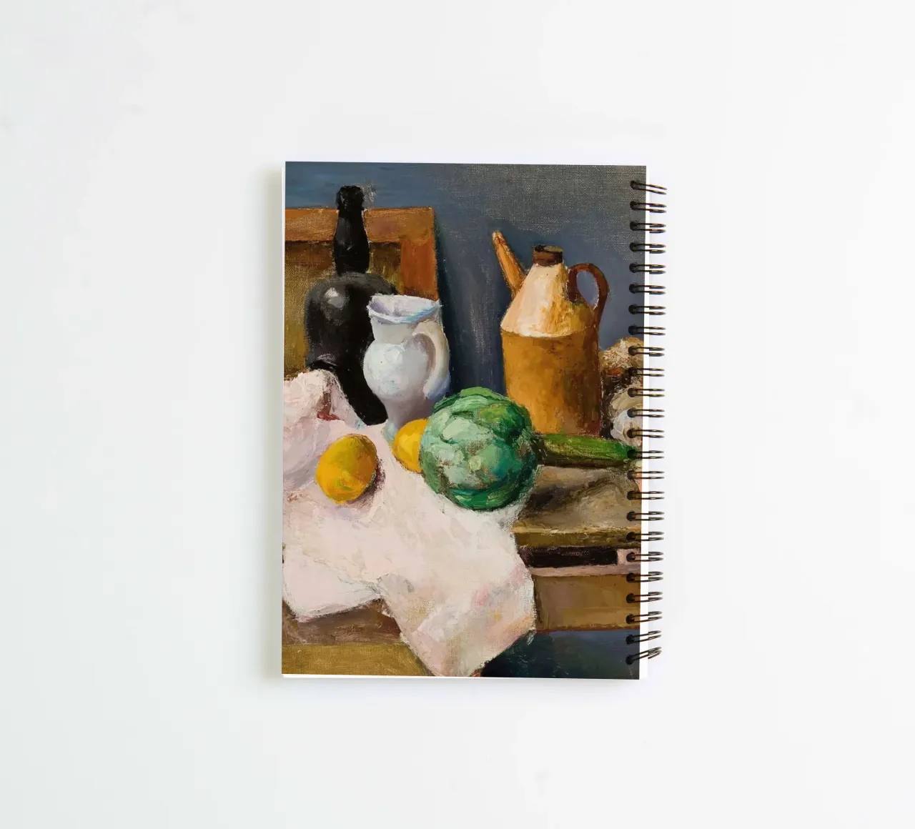 Stillleben Artischocke & Flaschen - Texturierter Expressionist Ringbuch von ClubArt