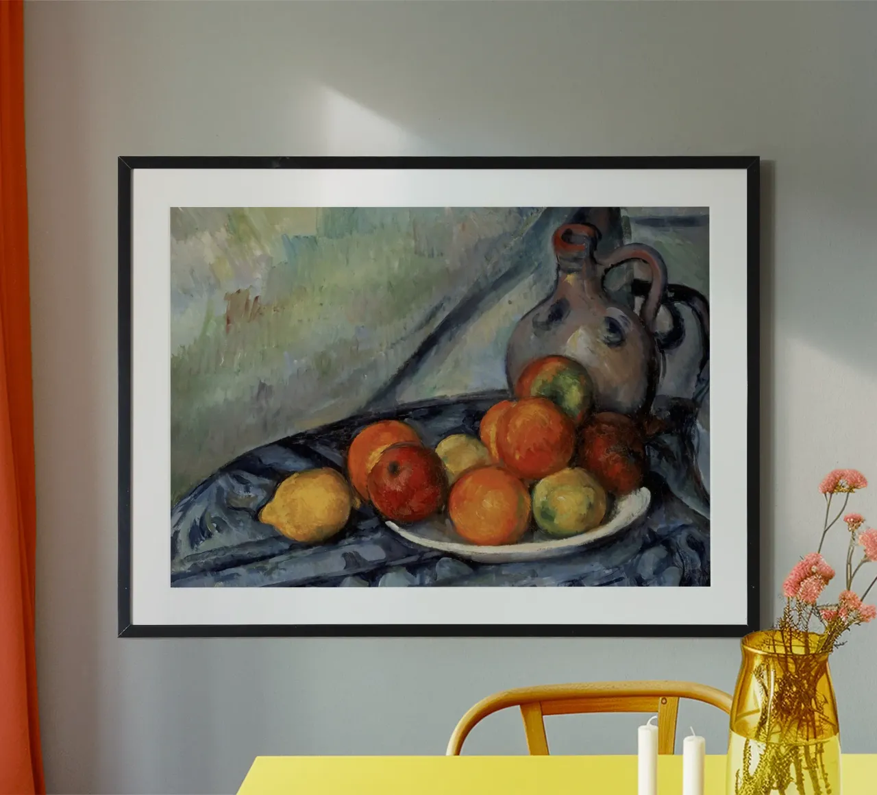 Cézanne Natura morta frutta e brocca - Arte post-impressionista carta hahnemühle da ClubArt