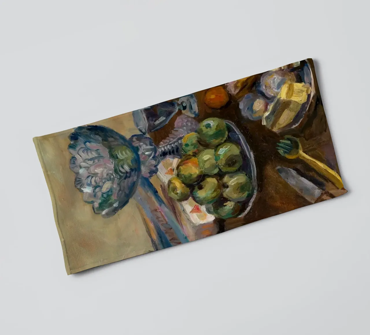 Tavola da cucina con natura morta - Frutta e vino in stile espressionista asciugamano da bagno da ClubArt