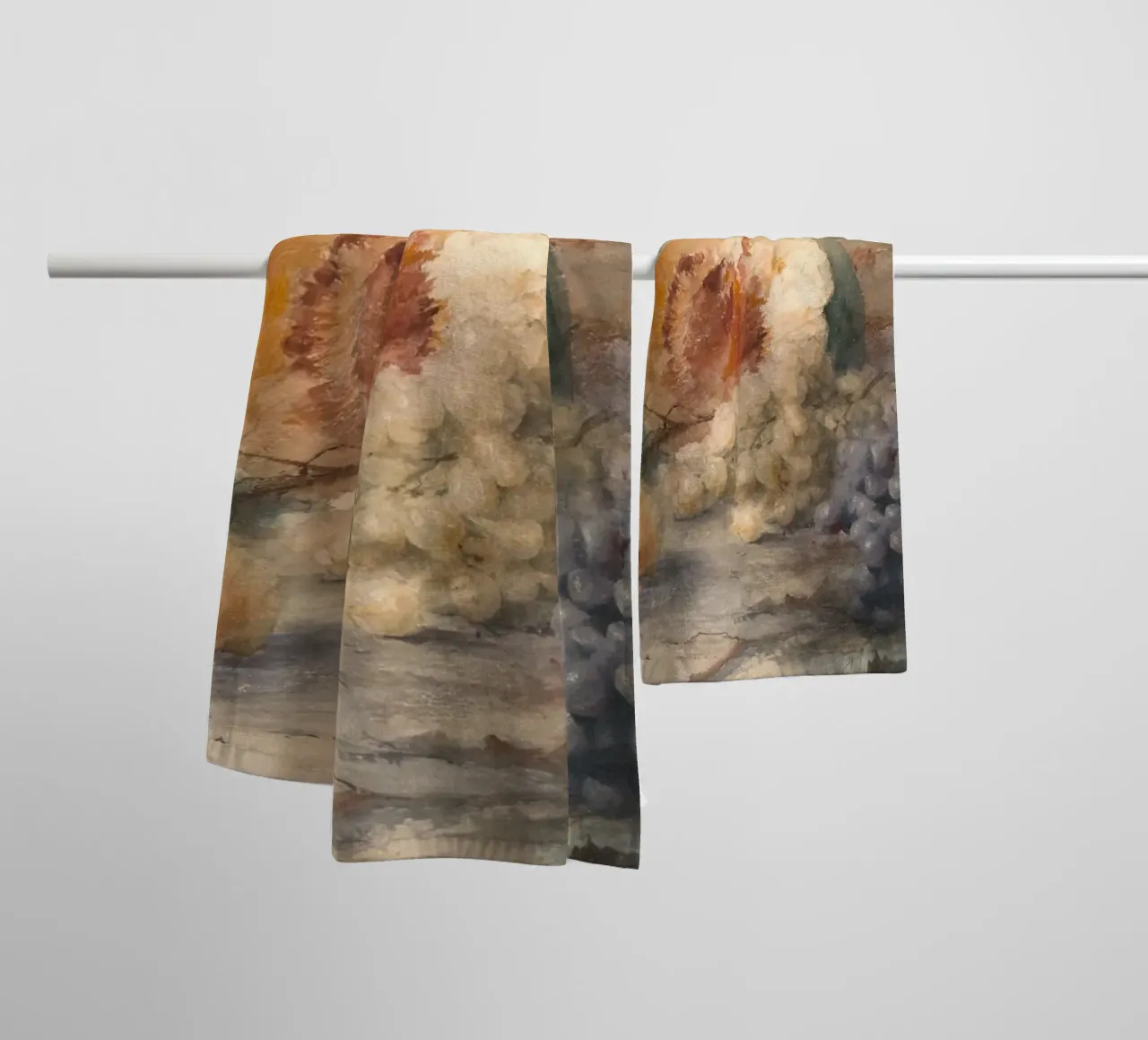 Natura morta Meloni Uva Bottiglie - Pittura ad acquerello asciugamano da bagno da ClubArt