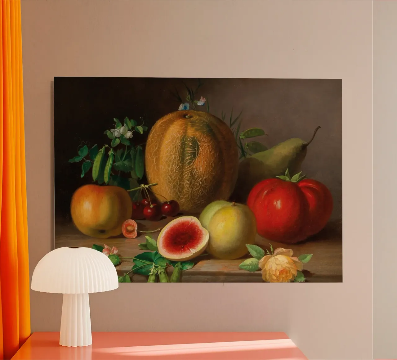Natura morta di frutta e verdura - Realismo classico L'abbondanza alluminio dibond da ClubArt