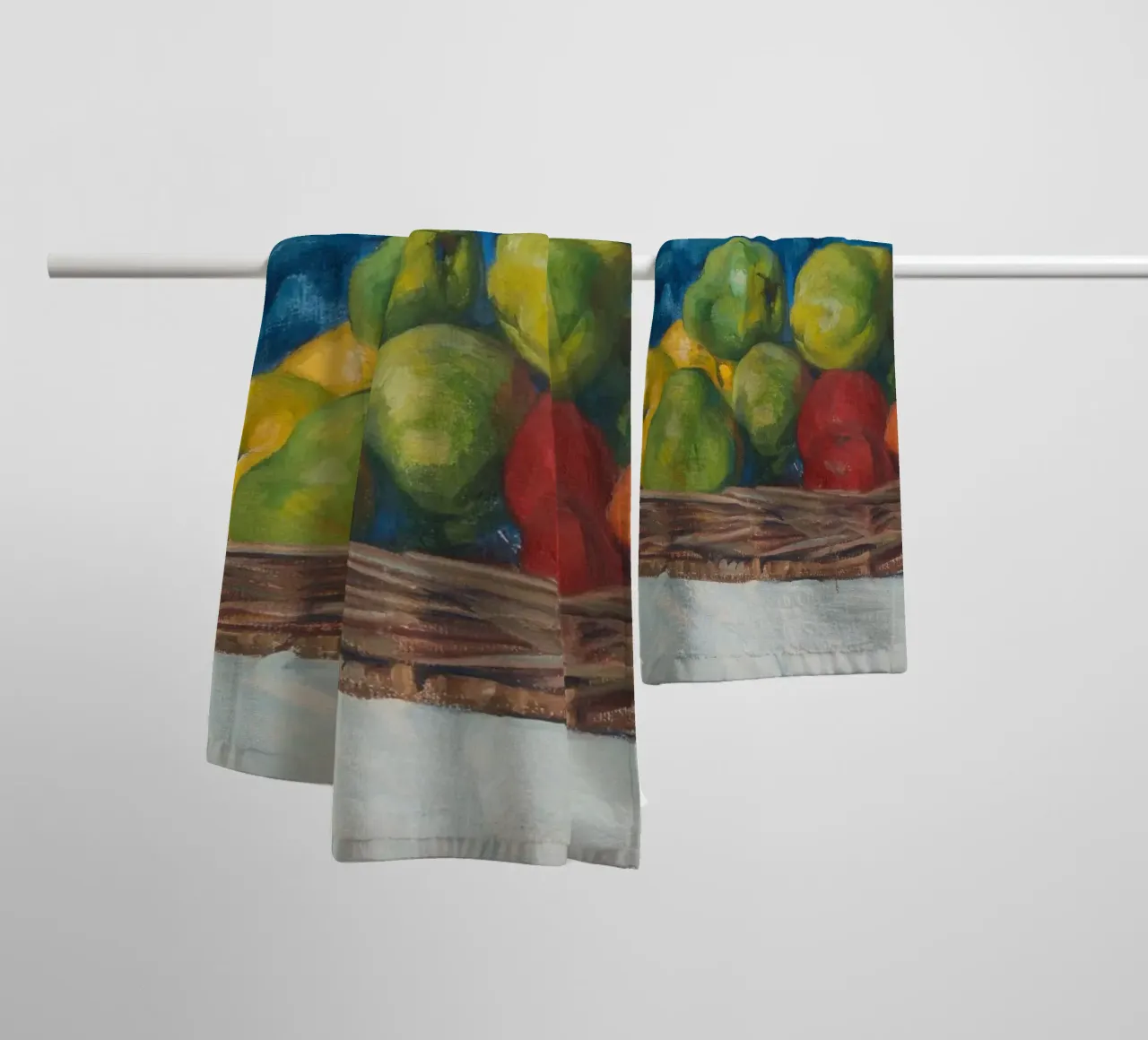 Still Life Fruit Basket - Textured Post-Impressionist Art towel by ClubArt