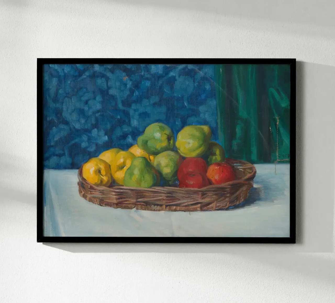 Nature morte à la corbeille de fruits - Art post-impressionniste texturé poster de ClubArt