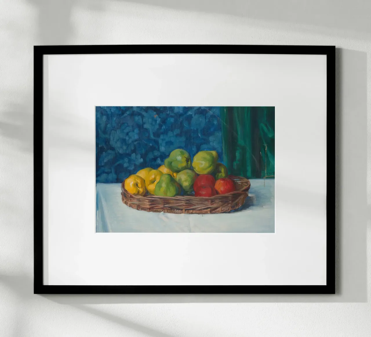Nature morte à la corbeille de fruits - Art post-impressionniste texturé poster de ClubArt