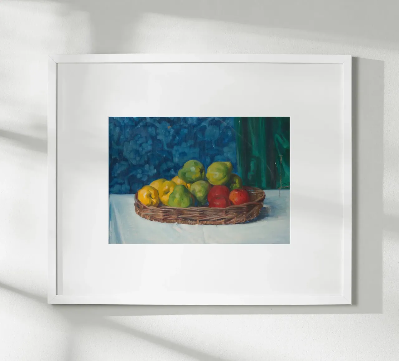 Nature morte à la corbeille de fruits - Art post-impressionniste texturé poster de ClubArt