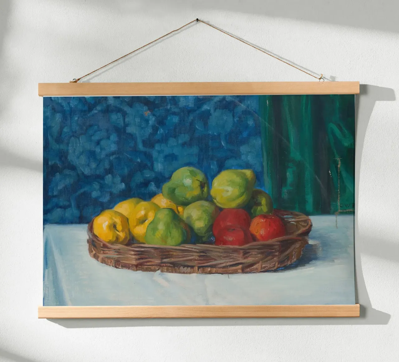 Nature morte à la corbeille de fruits - Art post-impressionniste texturé poster de ClubArt