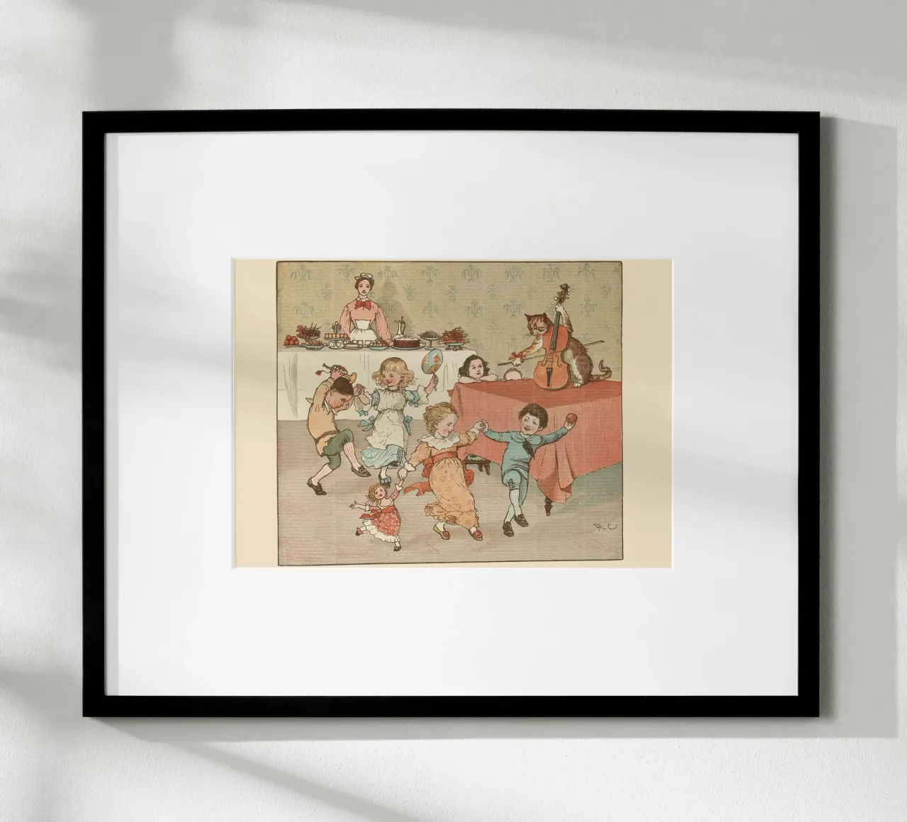 Filastrocca d'epoca - Bambini che ballano e banda di gatti carta hahnemühle da ClubArt