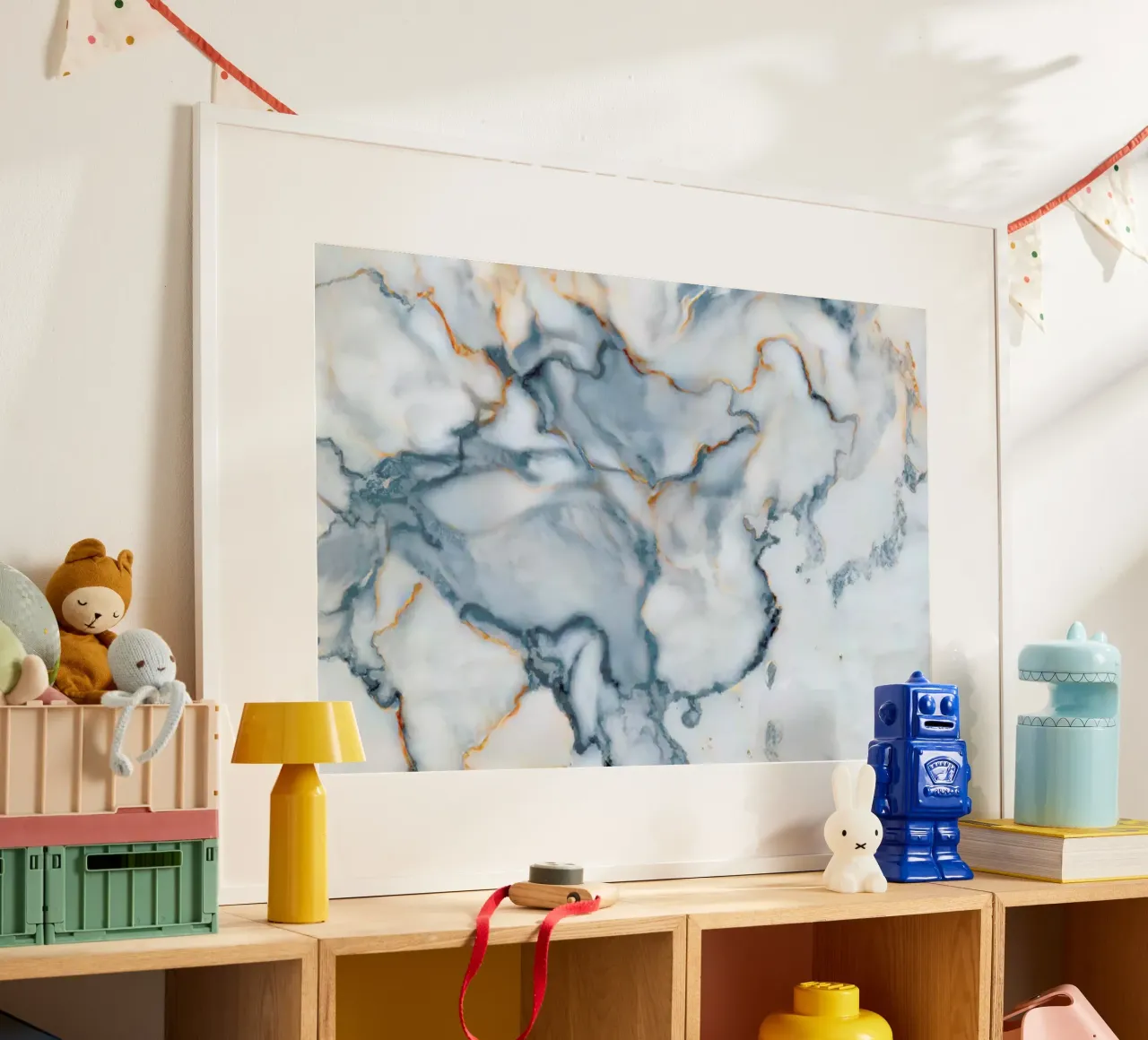 China Marble Map poster with aluminum frame by Octavian