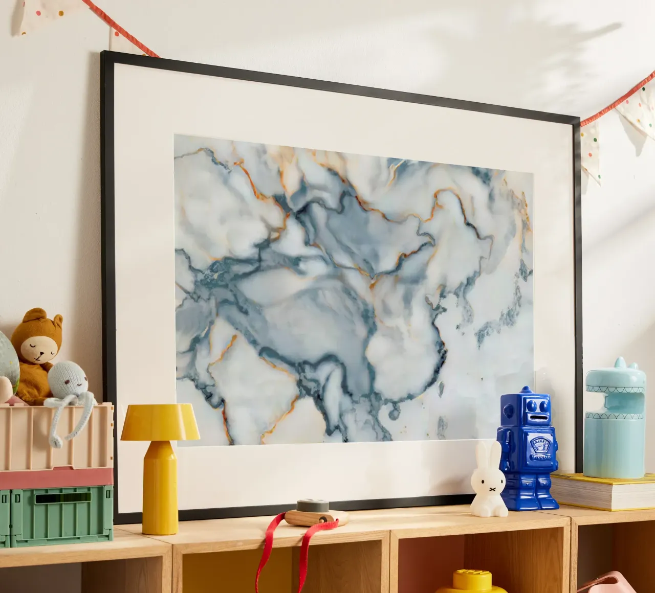 China Marble Map poster with aluminum frame by Octavian