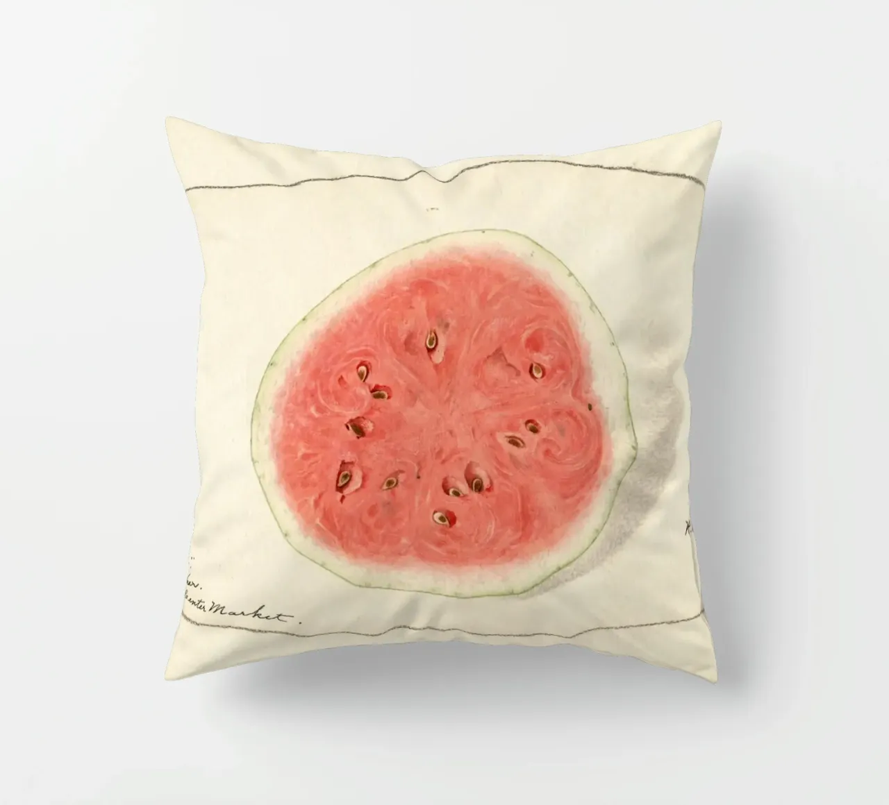 Tom Watson Watermelon Botanical Print - 1916 Steadman decorative cushion by ClubArt