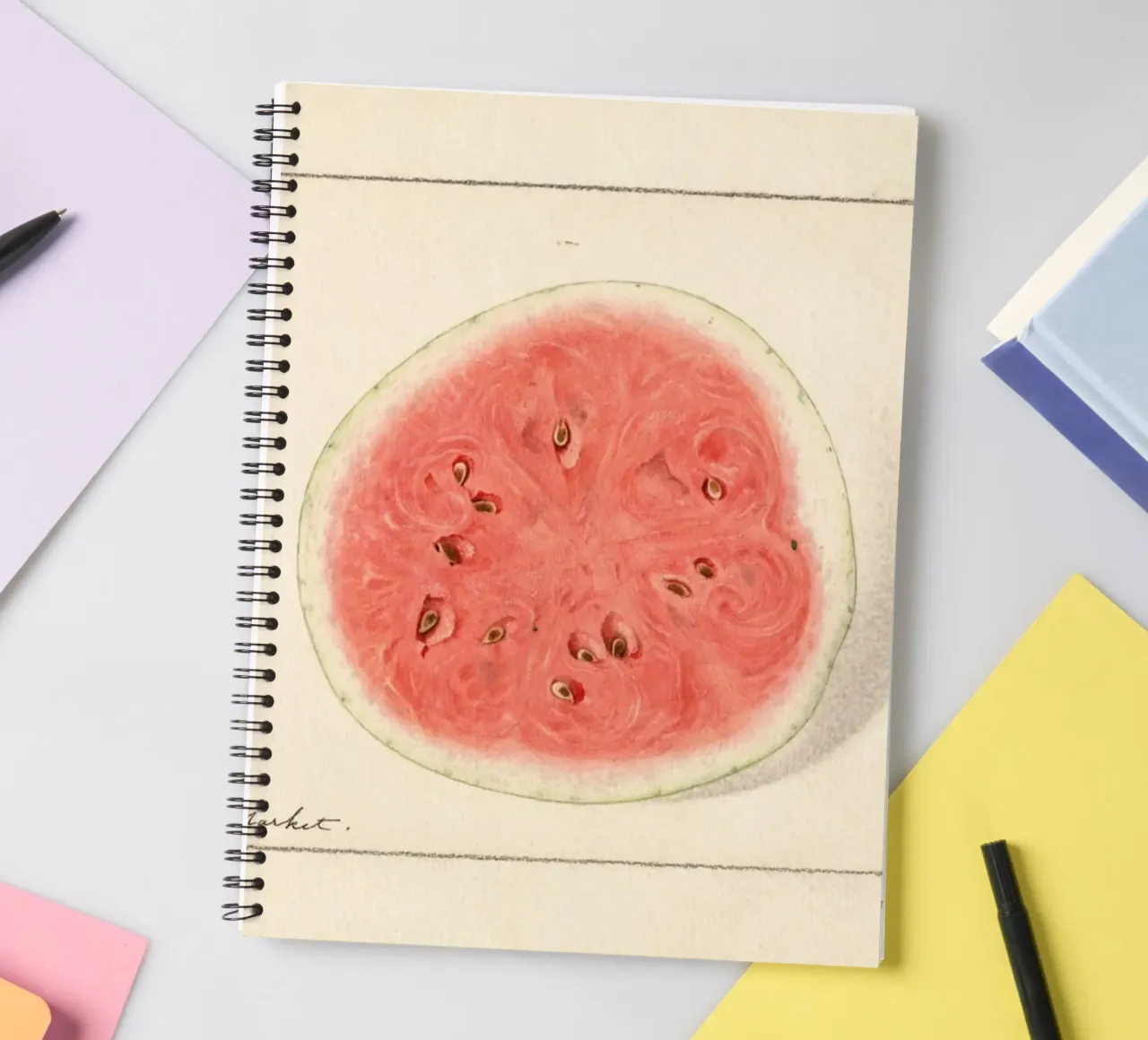 Tom Watson Watermelon Botanical Print - 1916 Steadman carnet à spirale de ClubArt