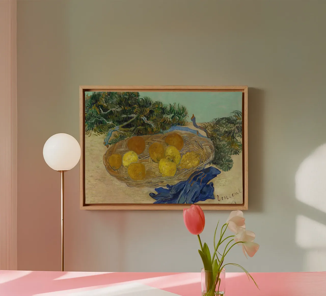 Van Gogh Natura morta di limoni - Arte post-impressionista tela con Cornice a cassetta da ClubArt