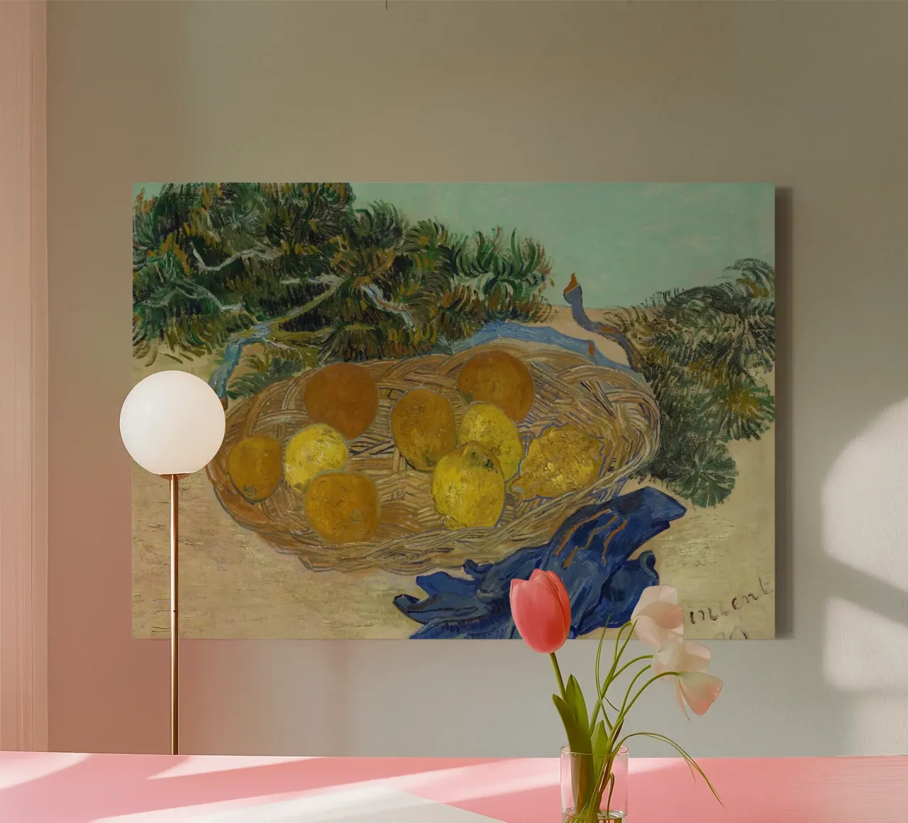 Van Gogh Natura morta di limoni - Arte post-impressionista tela con Cornice a cassetta da ClubArt