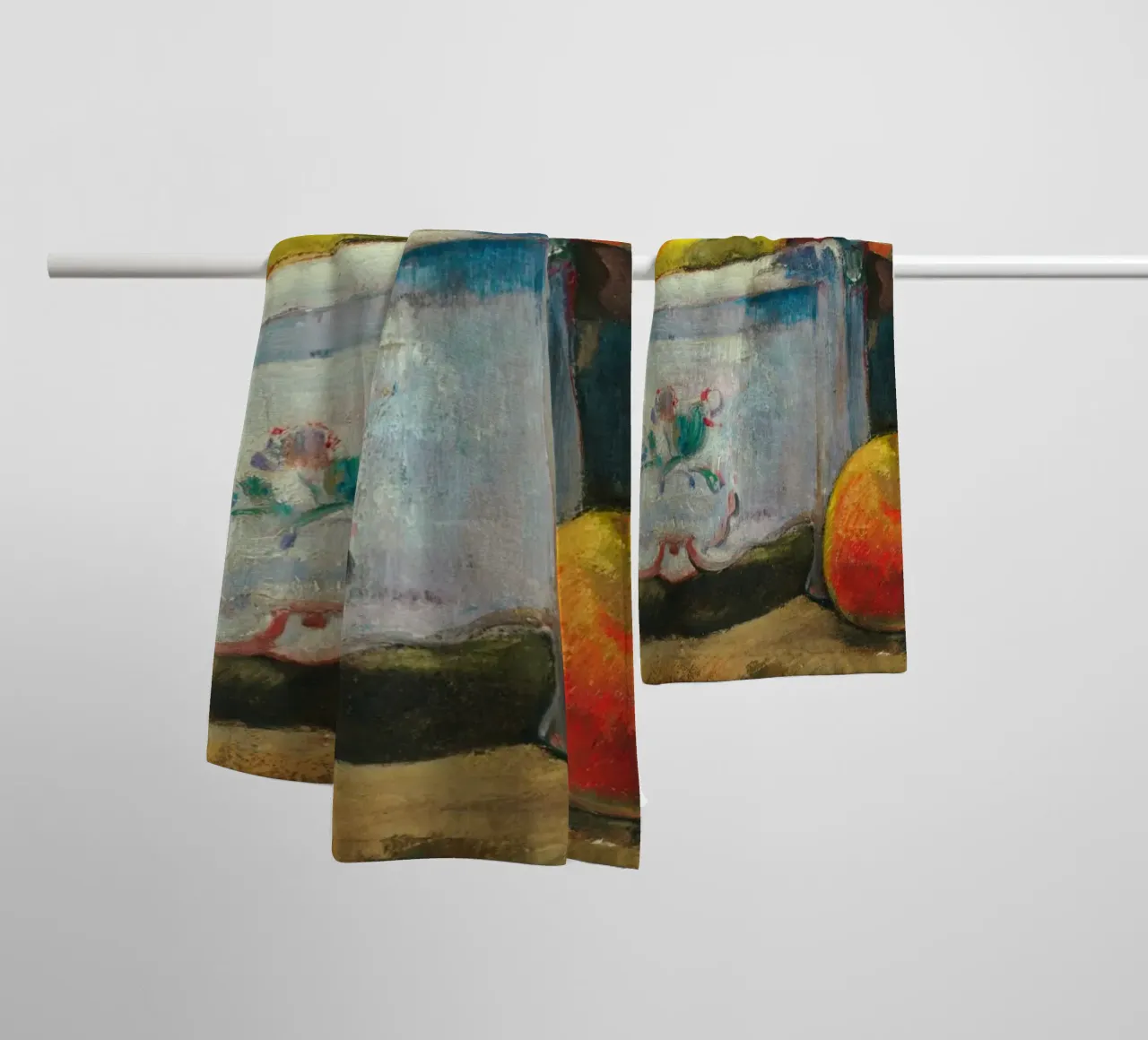 Still Life Fruit Bowl - Textured Post-Impressionist Art towel by ClubArt